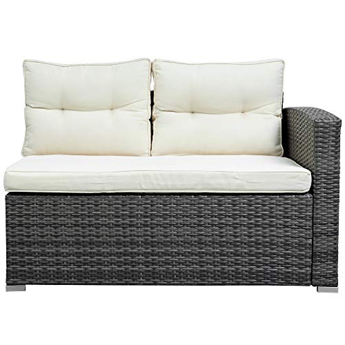 XXGJKOutdoor Furniture Sofa Set with Large Storage Box (Beige)
