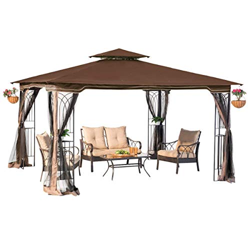 Sunjoy L-GZ798PST-E Regency Gazebo with Mosquito Netting