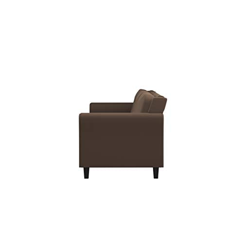 Lifestyle Solutions Harrington Stationary Sofa in Brown Microfiber