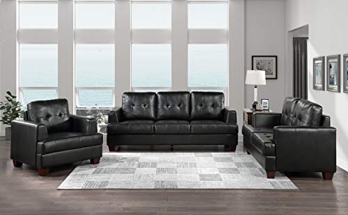 Lexicon Roff Living Room Loveseat, Black