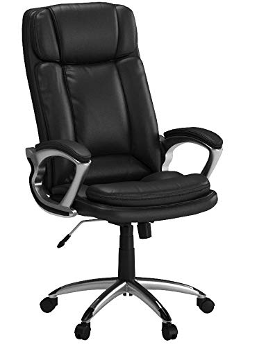 Serta Big & Tall Executive Office Chair High Back All Day Comfort Ergonomic Lumbar Support, Bonded Leather, Black