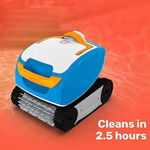 Aqua Products SOLIG Sol Automatic Robotic Cleaner Sweeper with 1 Touch Operation and EZ Clean Basket for Small In Ground Swimming Pools, Multi-Colored
