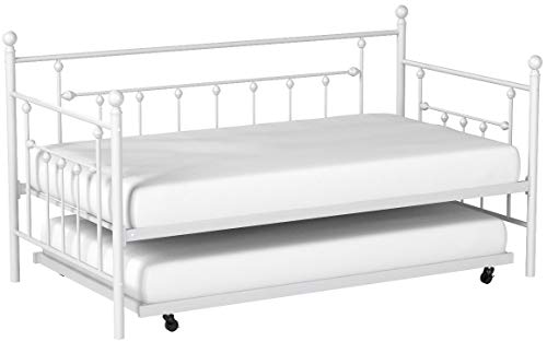 DHP Manila Metal Framed Daybed with Trundle, Twin - White