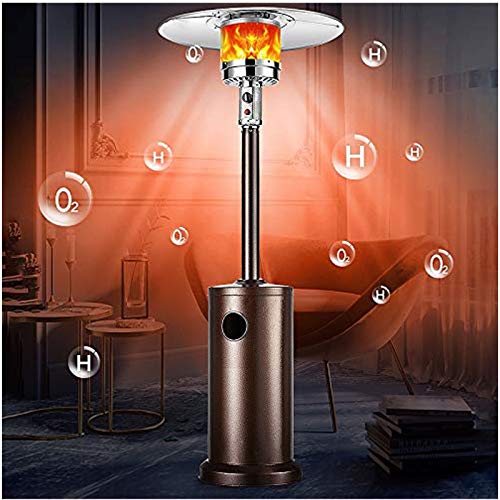 Outdoor Propane Heater Patio Tall Standing Heater, Propane Patio Heater with Wheels and Table Large,40000 BTU, Matte Bronze