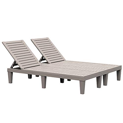 Outsunny Outdoor Patio Double Chaise Lounge Chair with 5-Level Adjustable Backrest, Zippered Cushions, & Modern Design