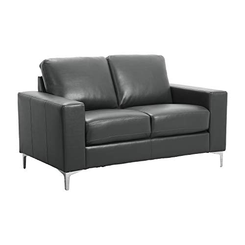 Lexicon Maysville Leather Gel Match Track Arm Loveseat, 57.5