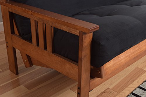 Kodiak Furniture Monterey Futon Set, No Drawers, with Barbados Base and Suede Navy Mattress