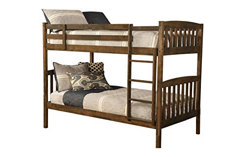 Kodiak Furniture Claire Bunk Bed, Twin, Rustic Walnut Finish