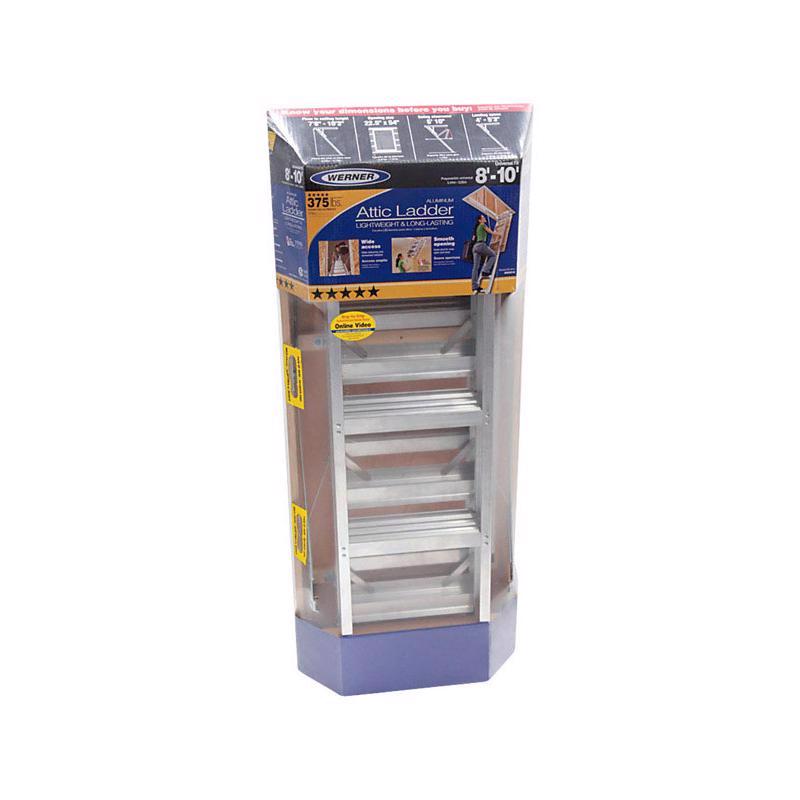 Werner  10.3 ft. H x 22.5 in. W Aluminum  Attic Ladder  Type IAA  375 lb. capacity