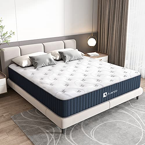 Full Size Mattress, Avenco Full Mattress in a Box, 10 Inch Hybrid Mattress Full, Individually Pocketed Coils and Comfort Foam, Strong Edge Support, Medium Firm, CertiPUR-US, 100 Nights Trial