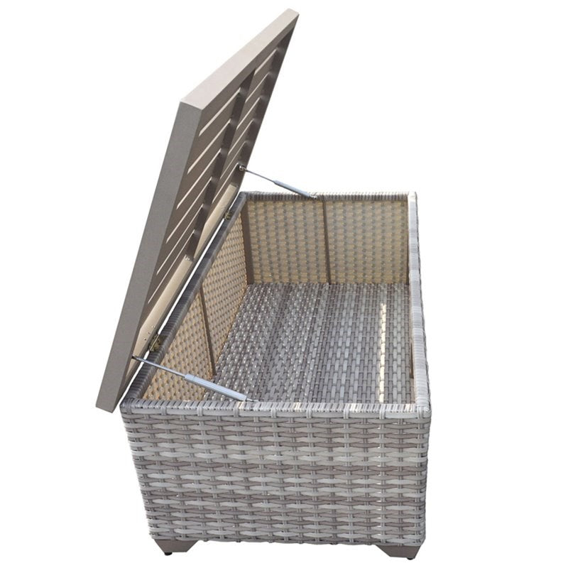 TKC Fairmont Patio Storage Coffee Table in Vanilla Cream