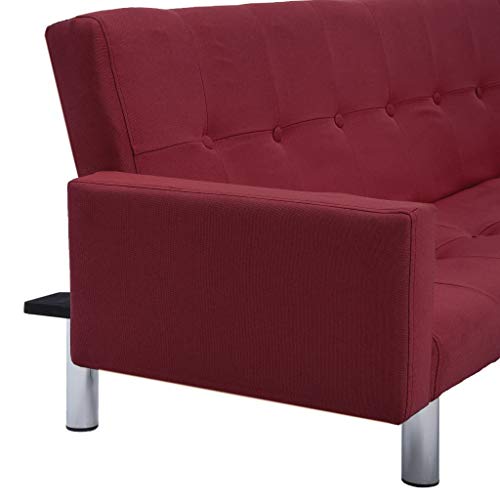 Sofa Bed with Armrest Recliner Sofa Set for Small Space Living Room Furniture Red Polyester