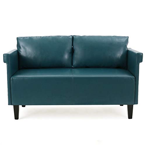 Christopher Knight Home Bellerose Leather Settee, Teal