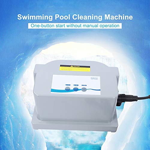 Pool Cleaner Robot, Full Automatic Pool Underwater Vacuum Cleaner Swimming Pool Bottom Cleaning Machine(US Plug 110V)