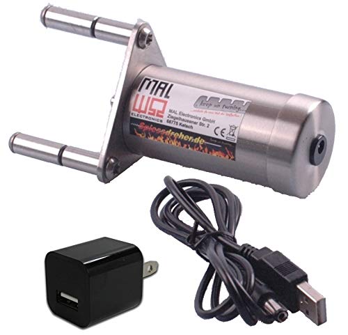 Keep on Turning 10 Skewer Kabob Kebab Shish Automatic Rotating Rotisserie Grill Rack Attachment Stainless Steel incl. 10 Skewers