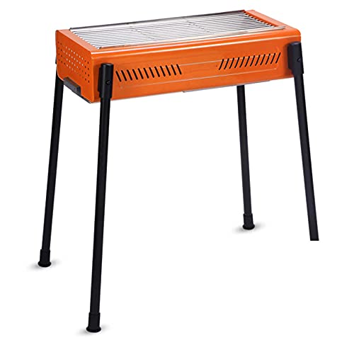Outdoor Portable Barbecue Grill Household Grill More Than 5 People BBQ Grill Charcoal Folding Barbecue Stove You Can Enjoy Have A Good Party With Family And Friends,Orange,Large