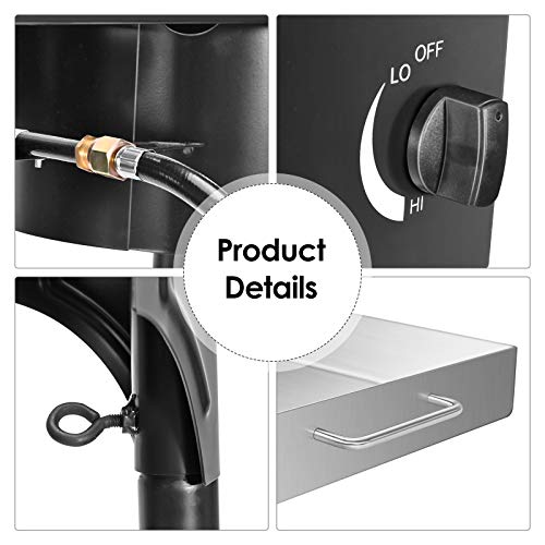 TELAM Flat Top Gas Grill Griddle Portable 2 Burner Propane Gas Grill and Griddle Combo Stainless Steel BBQ Gas Grill with Folding Legs, Propane Gas Grill for Outdoor Use