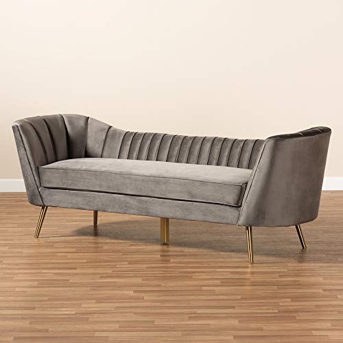 Baxton Studio Kailyn Sofas, Grey/Gold