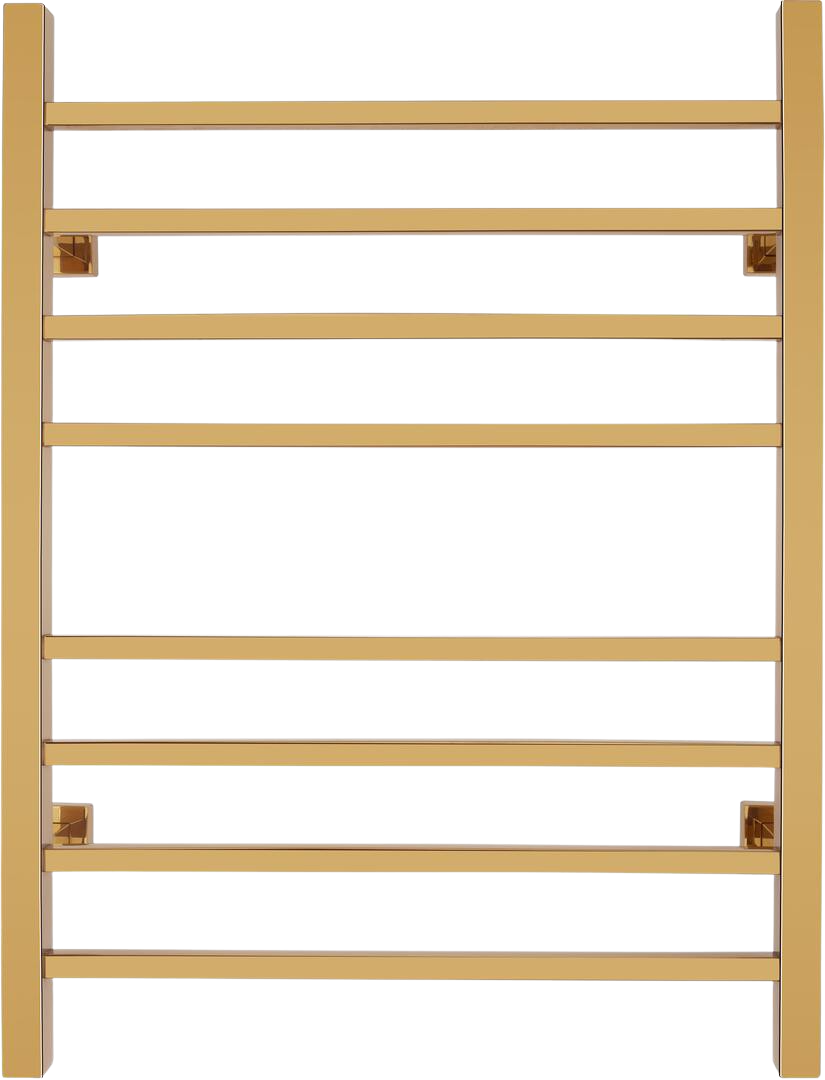 WarmlyYours TW-SR08GS-HP Sierra Dual Connection 8 Bar Towel Warmer in Gold New