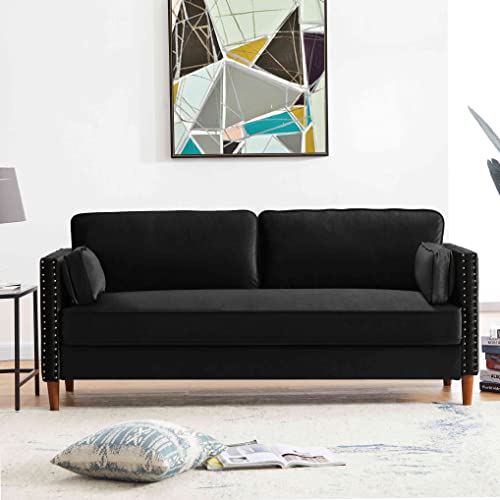 Cotoala 2 Piece Living Room Sectional Sofa Sets, Modern Upholstered Couch Furniture, One Three-Seat Chair & Loveseat, 2+3, Black