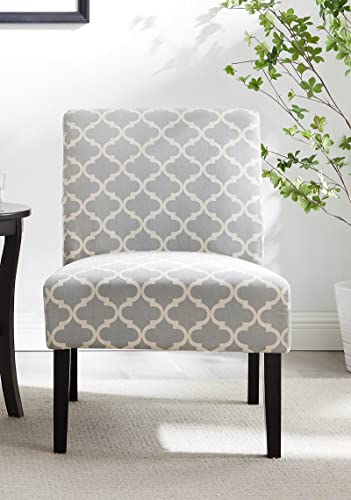 BKXHKOO Modern Style 3Pc Set Living Room Furniture Side Table and Chairs Gray Fabric Upholstery Wooden Legs(Gray)