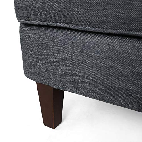 Christopher Knight Home Fairburn 3 Seater Sofa, Charcoal + Espresso