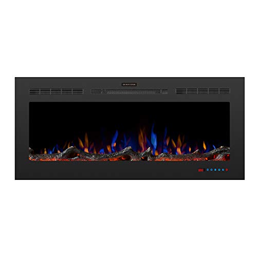 Harper & Bright Designs Electric LED Recessed Fireplace with Remote Control, Adjustable Heating and Touch Screen 1500W, 50 inch, Black