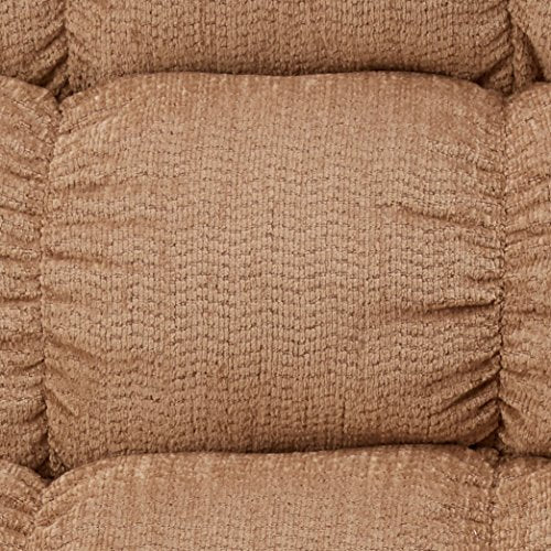 Signature Design by Ashley Ludden Ultra Plush Upholstered Manual Rocker Recliner with Tufted Back, Light Brown