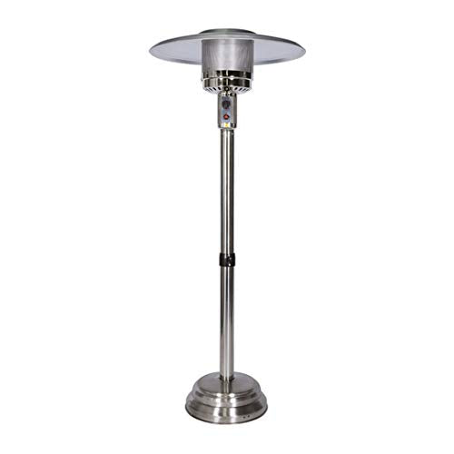 Patio Heater Natural Gas Standing Stainless Steel Commercial Patio Heater Adjustable Height with Hose 45000Btu