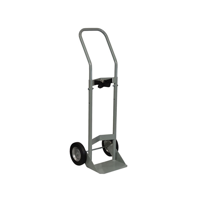 Justrite Single Cylinder Hand Truck, 8 Inch Semi-Pneumatic Wheels