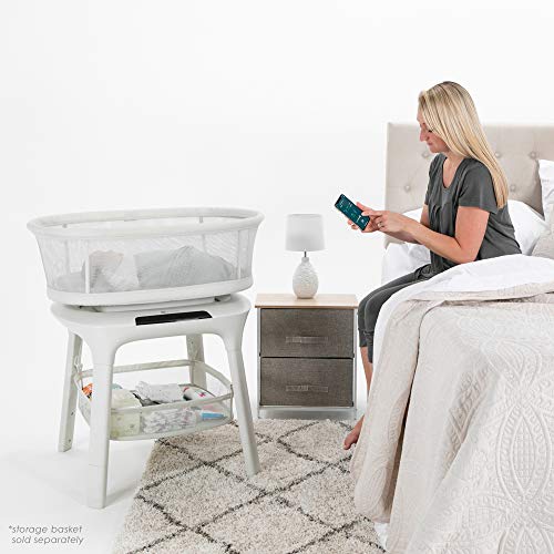 4moms mamaRoo Sleep Bassinet, Bluetooth Baby Bassinets and Furniture with 5 Unique Motions, 4 Built-in White Noise Options, Birch