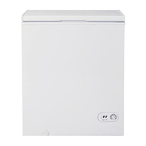 Hemoton Chest Freezer, 5 Cubic Feet Deep Freezer with Removable Storage Basket Freezing Machine, Energy Saving, Ultra Quiet, for Apartment, Office, Garage, Dorm