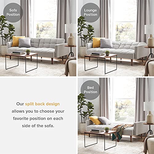 Mopio Aaron Futon Convertible Sofa Sleeper Futon with Arms Split Back Design 77.5