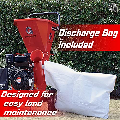 GreatCircleUSA Wood Chipper Shredder Mulcher Heavy Duty Gas Powered 3 in 1 Multi-Function 3