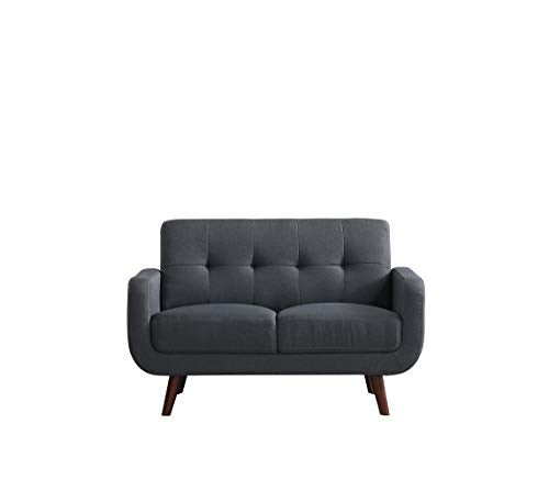 Husbedom 51(W) Loveseat Sofa Couch for Small Living Room, Bedroom,Apartment, Dorm,Straight Arms, Wooden Legs, Easy Assembly, Light Grey