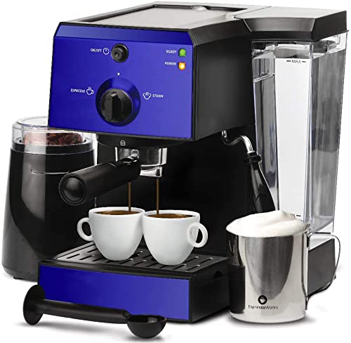 Espresso Machine And Cappuccino Machine With Milk Steamer - 15 Bar Pump, 7-Piece All-In-One Barista Set With Built-In Frother