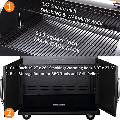 Z GRILLS 2021 Upgrade Wood Pellet Grills 8-in-1 Smoker Grill 700 SQIN Cooking Area,20LB Hopper Free Cover Gift