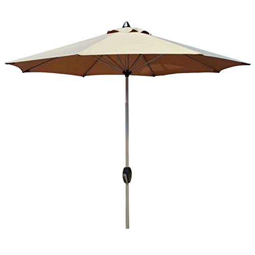 Wsaman 2.7m Shading Garden Tilt Sun Shelter, Garden Parasol Tilting Table Umbrella with Manual Crank Waterproof UV Resistant Foldable for Patio/Beach/Pool Umbrellas,Yellow