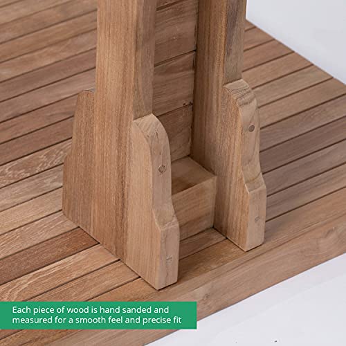 TITAN GREAT OUTDOORS Teak Coban Freestanding Outdoor Shower Base, Garden Hose Pressure for Backyard Activities