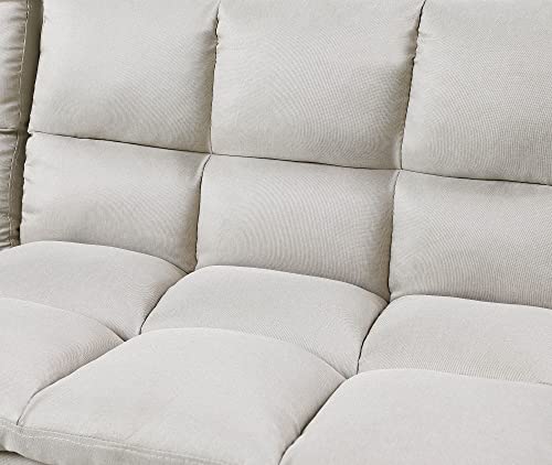 PSHYD Sectional Sofa Casual Futon Sofa Bed with Metal Chrome Legs (70