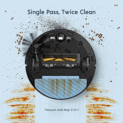 yeedi Vac Station Robot Vacuum and Mop, Self-Emptying 3 in 1, 30 Days Auto Empty, 3000Pa Suction, Carpet Detect, Smart Mapping, Editable Map, Clean Schedule, Virtual Boundary, 200mins Runtime