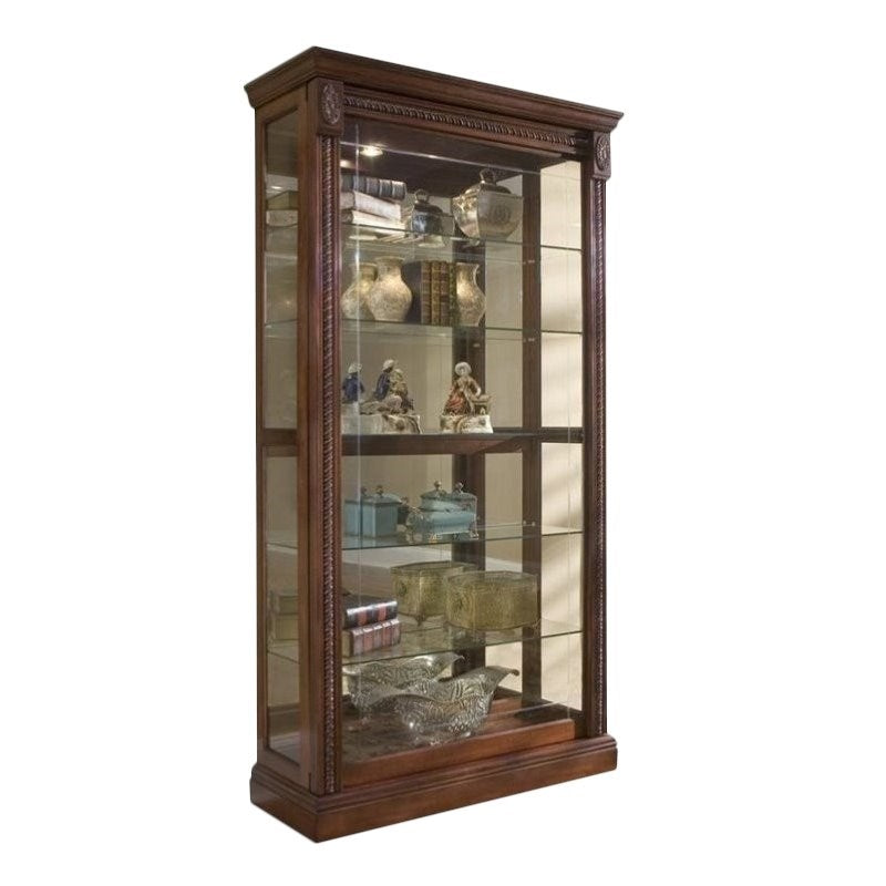 Pulaski Medallion Cherry Curio Cabinet