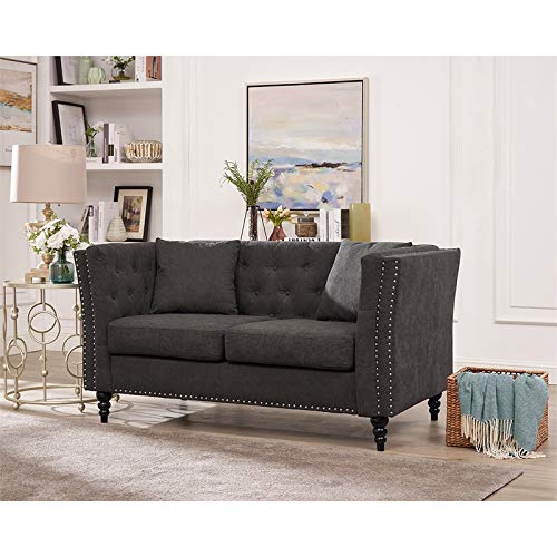 Kingway Furniture Palem Microfiber Living Room Loveseat in Brown