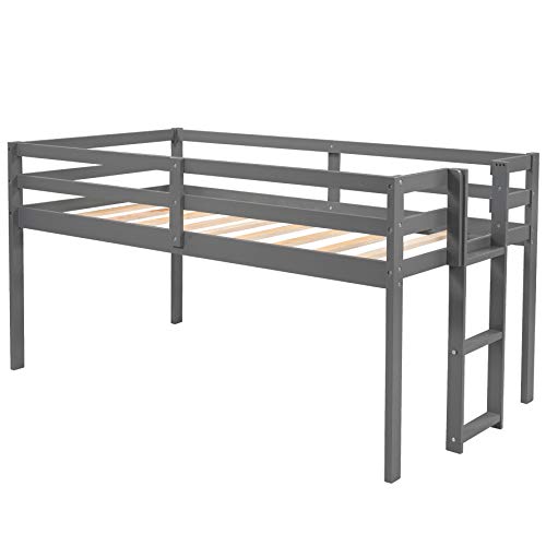 Twin Over Twin/Full/Queen/King Bunk Bed ,New Version Wooden Bunk Bed with Drawers ,Extendable Pull-Out Bunk Bed ，Convertible to Daybed and Loft Bed , Functional Twin Bunk Bed ,Grey