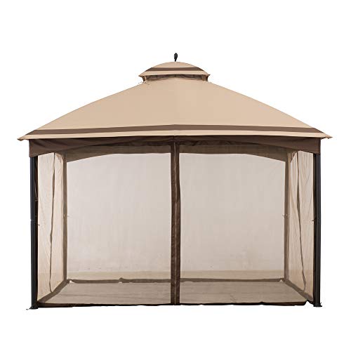 Sunjoy Pendleton 10.5 x 13 ft. 2-Tier Steel Gazebo, Tan & Brown
