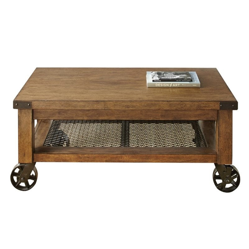 Steve Silver Hailee Coffee Table in Distressed Oak