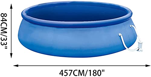 HTZ YQLJM Inflatable Swimming Pool, Equipped with 530GPH Filter Pump, Easy to Form A Large Family Swimming Pool, Round Swimming Pool 15 Feet X 30 Inches That Can Accommodate 8 to 10 People