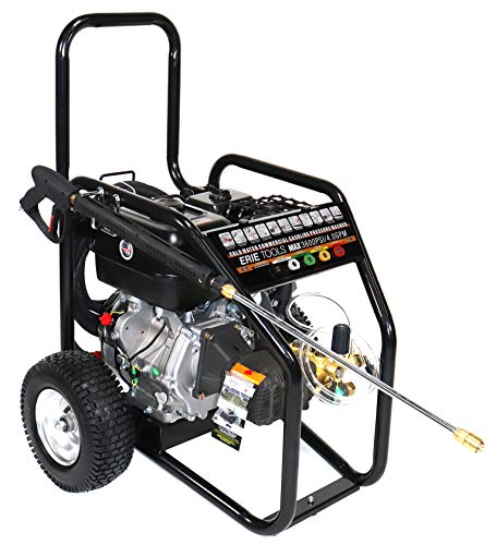 Erie Tools Cold Water High Pressure Power Washer 4.5 GPM 3600 PSI 13 HP Gasoline Engine with Gun Wand Hose and Nozzles