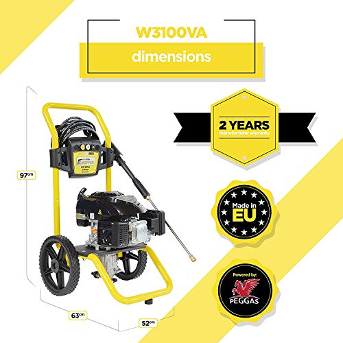 WASPPER - W3100VA - 31000 PSI - 2.9 GPM - Gas Pressure Washer - 196CC - 5 Nozzle Set - PEGGAS Vertical Engine