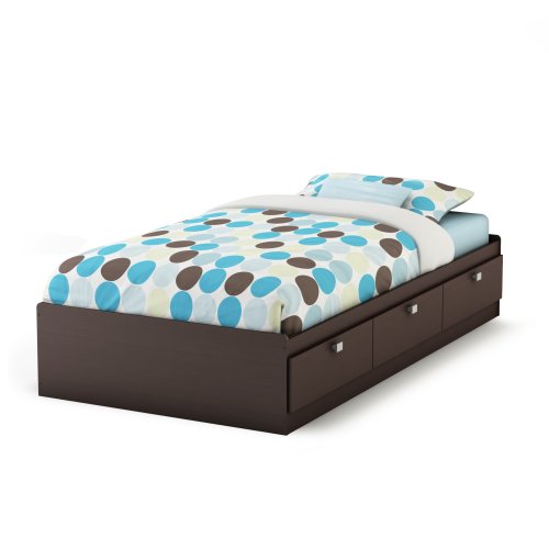 South Shore Spark Mates Bed with Drawers Chocolate, Contemporary